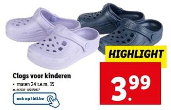 Promoties Clogs voor kinderen - Huismerk - Lidl - Geldig van 20/03/2024 tot 26/03/2024 bij Lidl
