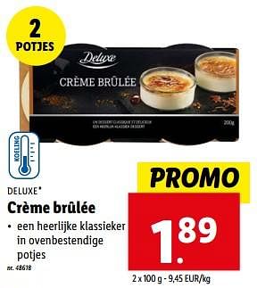 Promoties Crème brûlée - Deluxe - Geldig van 20/03/2024 tot 26/03/2024 bij Lidl