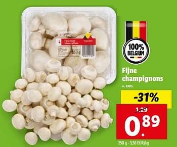 Promoties Fijne champignons - Huismerk - Lidl - Geldig van 20/03/2024 tot 26/03/2024 bij Lidl