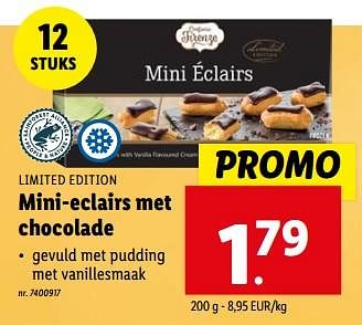 Promoties Mini-eclairs met chocolade - Limited Edition - Geldig van 20/03/2024 tot 26/03/2024 bij Lidl