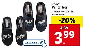 Promoties Pantoffels - Livergy - Geldig van 20/03/2024 tot 26/03/2024 bij Lidl