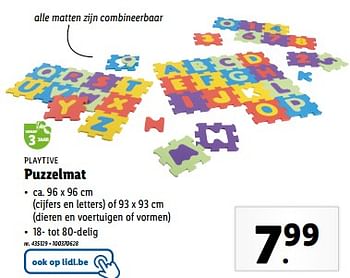 Promoties Puzzelmat - Playtive - Geldig van 20/03/2024 tot 26/03/2024 bij Lidl