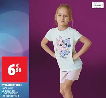 Promotions Pyjashort fille - Produit Maison - Auchan Ronq - Valide de 19/03/2024 à 01/04/2024 chez Auchan Ronq