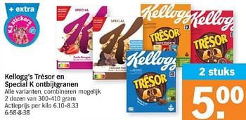 Promoties Kellogg`s trésor en special k ontbijtgranen - Kellogg's - Geldig van 18/03/2024 tot 24/03/2024 bij Albert Heijn