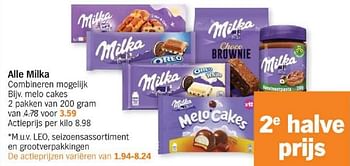 Promoties Melo cakes - Milka - Geldig van 18/03/2024 tot 24/03/2024 bij Albert Heijn
