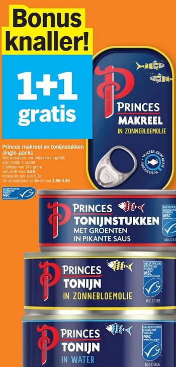 Promoties Tonljn in water - Princes - Geldig van 18/03/2024 tot 24/03/2024 bij Albert Heijn