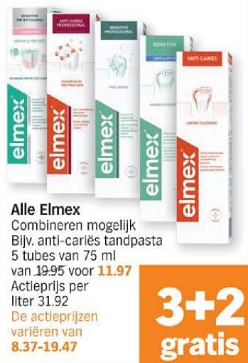 Promoties Anti-carlés tandpasta - Elmex - Geldig van 18/03/2024 tot 24/03/2024 bij Albert Heijn