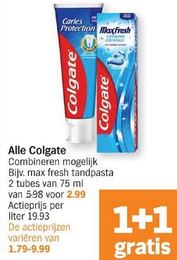 Promoties Max fresh tandpasta - Colgate - Geldig van 18/03/2024 tot 24/03/2024 bij Albert Heijn