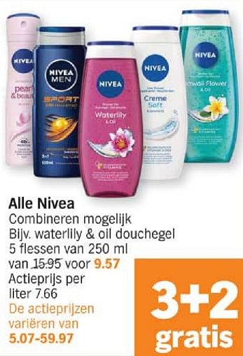 Promoties Waterlily + oil douchegel - Nivea - Geldig van 18/03/2024 tot 24/03/2024 bij Albert Heijn