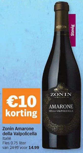 Promoties Zonin amarone della valpolicella - Rode wijnen - Geldig van 18/03/2024 tot 24/03/2024 bij Albert Heijn