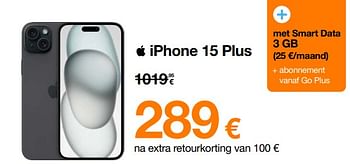 Promoties Apple iphone 15 plus - Apple - Geldig van 11/03/2024 tot 24/03/2024 bij Orange