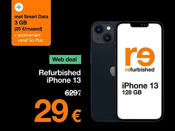 Promoties Apple refurbished iphone 13 - Apple - Geldig van 11/03/2024 tot 24/03/2024 bij Orange