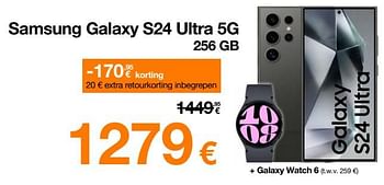 Promoties Samsung galaxy s24 ultra 5g 256 gb - Samsung - Geldig van 11/03/2024 tot 24/03/2024 bij Orange