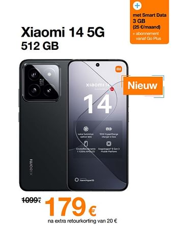 Promoties Xiaomi 14 5g 512 gb - Xiaomi - Geldig van 11/03/2024 tot 24/03/2024 bij Orange