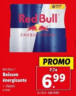 Promotions Boisson énergisante - Red Bull - Valide de 20/03/2024 à 26/03/2024 chez Lidl