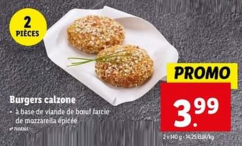 Promotions Burgers calzone - Produit maison - Lidl - Valide de 20/03/2024 à 26/03/2024 chez Lidl