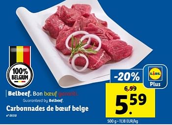 Promotions Carbonnades de boeuf belge - Produit maison - Lidl - Valide de 20/03/2024 à 26/03/2024 chez Lidl
