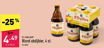 Promotions Blond abdijbier - St.Feuillien - Valide de 25/03/2024 à 30/03/2024 chez Aldi