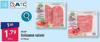Promotions Italiaanse salami - ITALIA  - Valide de 25/03/2024 à 30/03/2024 chez Aldi