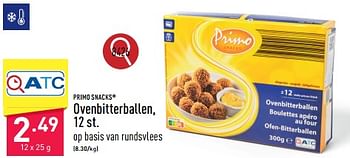 Promoties Ovenbitterballen - PRIMO SNACKS - Geldig van 25/03/2024 tot 30/03/2024 bij Aldi