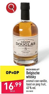 Promotions Belgische whisky - GREEN DOUGLAS - Valide de 25/03/2024 à 30/03/2024 chez Aldi