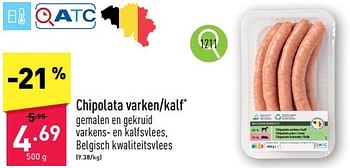 Promoties Chipolata varken-kalf - Huismerk - Aldi - Geldig van 25/03/2024 tot 30/03/2024 bij Aldi