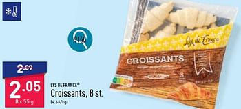 Promotions Croissants - LYS DE FRANCE - Valide de 25/03/2024 à 30/03/2024 chez Aldi