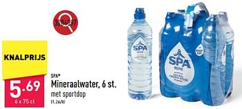 Promotions Mineraalwater - Spa - Valide de 25/03/2024 à 30/03/2024 chez Aldi