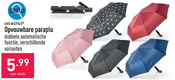 Promotions Opvouwbare paraplu - Live in Style - Valide de 25/03/2024 à 30/03/2024 chez Aldi