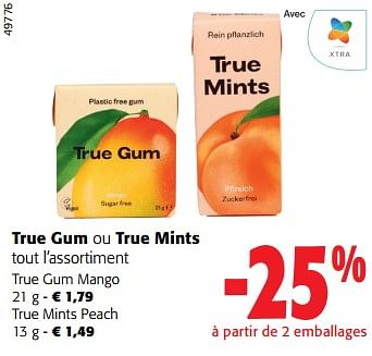 Promotions True gum ou true mints tout l’assortiment - True Gum - Valide de 13/03/2024 à 26/03/2024 chez Colruyt