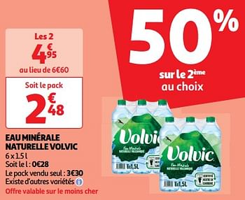 Promotions Eau minérale naturelle volvic - Volvic - Valide de 19/03/2024 à 31/03/2024 chez Auchan Ronq