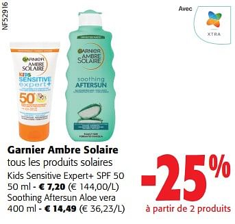 Promotions Garnier ambre solaire tous les produits solaires - Garnier - Valide de 13/03/2024 à 26/03/2024 chez Colruyt