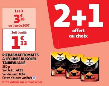 Promotions Riz basmati tomates + légumes du soleil taureau ailé - Taureau Ailé - Valide de 19/03/2024 à 31/03/2024 chez Auchan Ronq