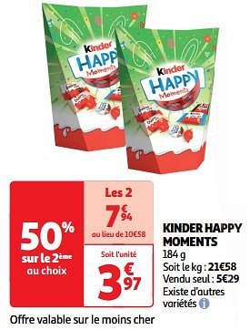 Promoties Kinder happy moments - Kinder - Geldig van 19/03/2024 tot 31/03/2024 bij Auchan