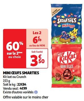 Promoties Mini oeufs smarties - Nestlé - Geldig van 19/03/2024 tot 31/03/2024 bij Auchan