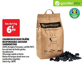 Promotions Charbon de bois filière responsable auchan gardenstar - GardenStar - Valide de 19/03/2024 à 31/03/2024 chez Auchan Ronq
