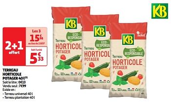 Promoties Terreau horticole potager - KB - Geldig van 19/03/2024 tot 31/03/2024 bij Auchan