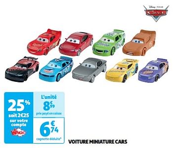 Promotions Voiture miniature cars - Disney - Valide de 19/03/2024 à 31/03/2024 chez Auchan Ronq