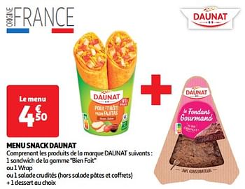 Promotions Menu snack daunat - Daunat - Valide de 19/03/2024 à 31/03/2024 chez Auchan Ronq