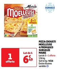 Pizza crousti moelleuse 4 fromages surgelée marie-Marie
