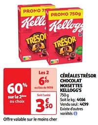 Céréales trésor chocolat noisettes kellogg`s-Kellogg