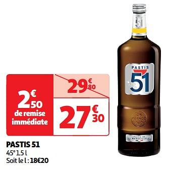 Promotions Pastis 51 - 51 - Valide de 19/03/2024 à 31/03/2024 chez Auchan Ronq