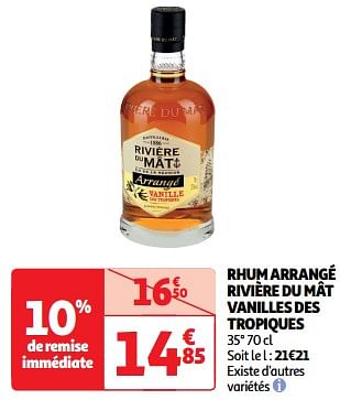 Promotions Rhum arrangé rivière du mât vanilles des tropiques - Riviere du mat - Valide de 19/03/2024 à 31/03/2024 chez Auchan Ronq