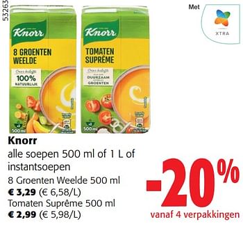 Promoties Knorr alle soepen of instantsoepen - Knorr - Geldig van 13/03/2024 tot 26/03/2024 bij Colruyt