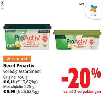 Promoties Becel proactiv volledig assortiment - Becel - Geldig van 13/03/2024 tot 26/03/2024 bij Colruyt