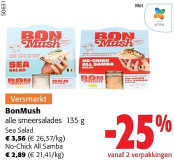 Promoties Bonmush alle smeersalades - Bonmush - Geldig van 13/03/2024 tot 26/03/2024 bij Colruyt