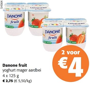 Promoties Danone fruit yoghurt mager aardbei - Danone - Geldig van 13/03/2024 tot 26/03/2024 bij Colruyt