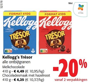 Promoties Kellogg’s trésor alle ontbijtgranen - Kellogg's - Geldig van 13/03/2024 tot 26/03/2024 bij Colruyt