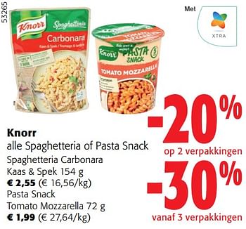 Promoties Knorr alle spaghetteria of pasta snack - Knorr - Geldig van 13/03/2024 tot 26/03/2024 bij Colruyt