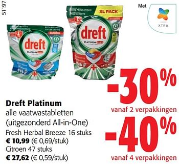 Promoties Dreft platinum alle vaatwastabletten - Dreft - Geldig van 13/03/2024 tot 26/03/2024 bij Colruyt